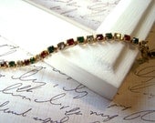 Vintage Gold Plated Rhinestone Bracelet