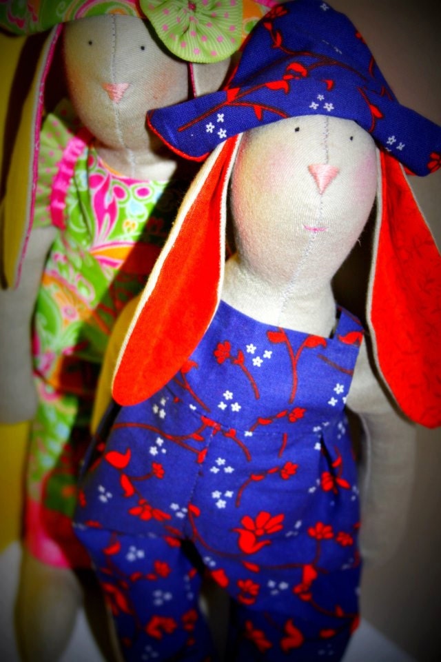 Cotton Doll Tilda Handmade Rabbit Toy Boy - Katyusha HM