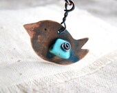 Bird brooch, cute brooch copper