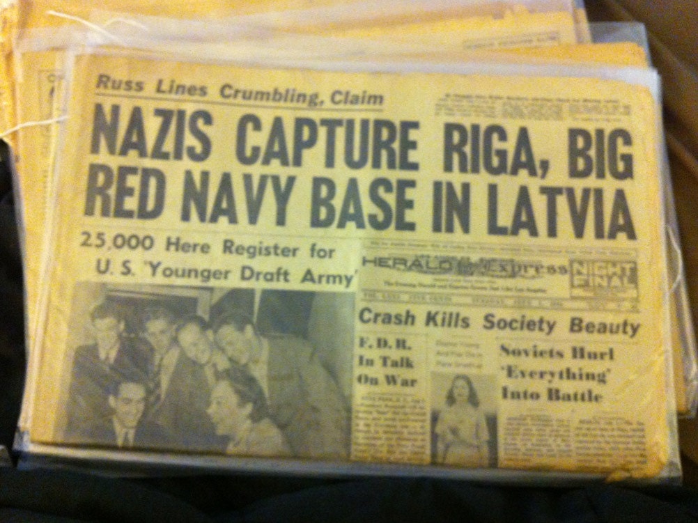 SALE Tuesday July 1, 1941 WWII Newspaper
