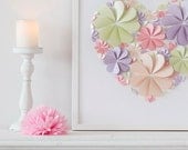 Modern 3D Hearts Guest Book - Spring Inspiration Colours-BIG - For up to 100 guests