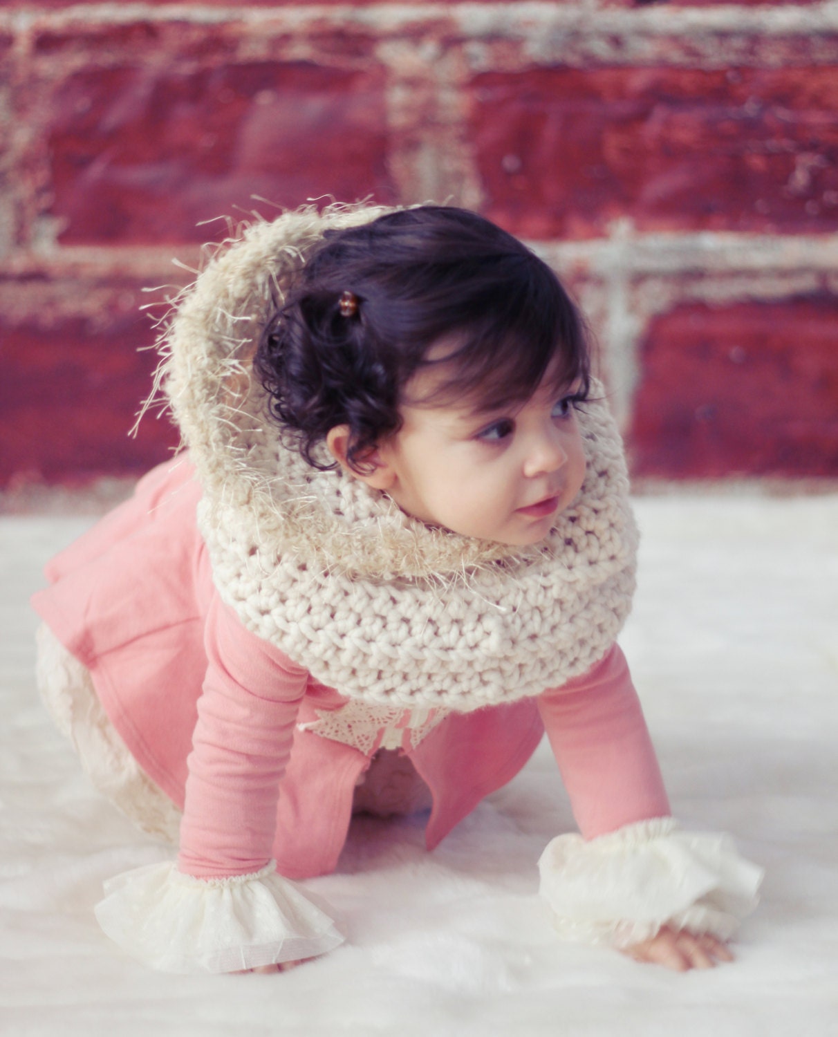 HOODIE Cowl CAPE with Fur Toddler & Girls The BELLE From the Danica Collection 2 sizes, 2-10 years