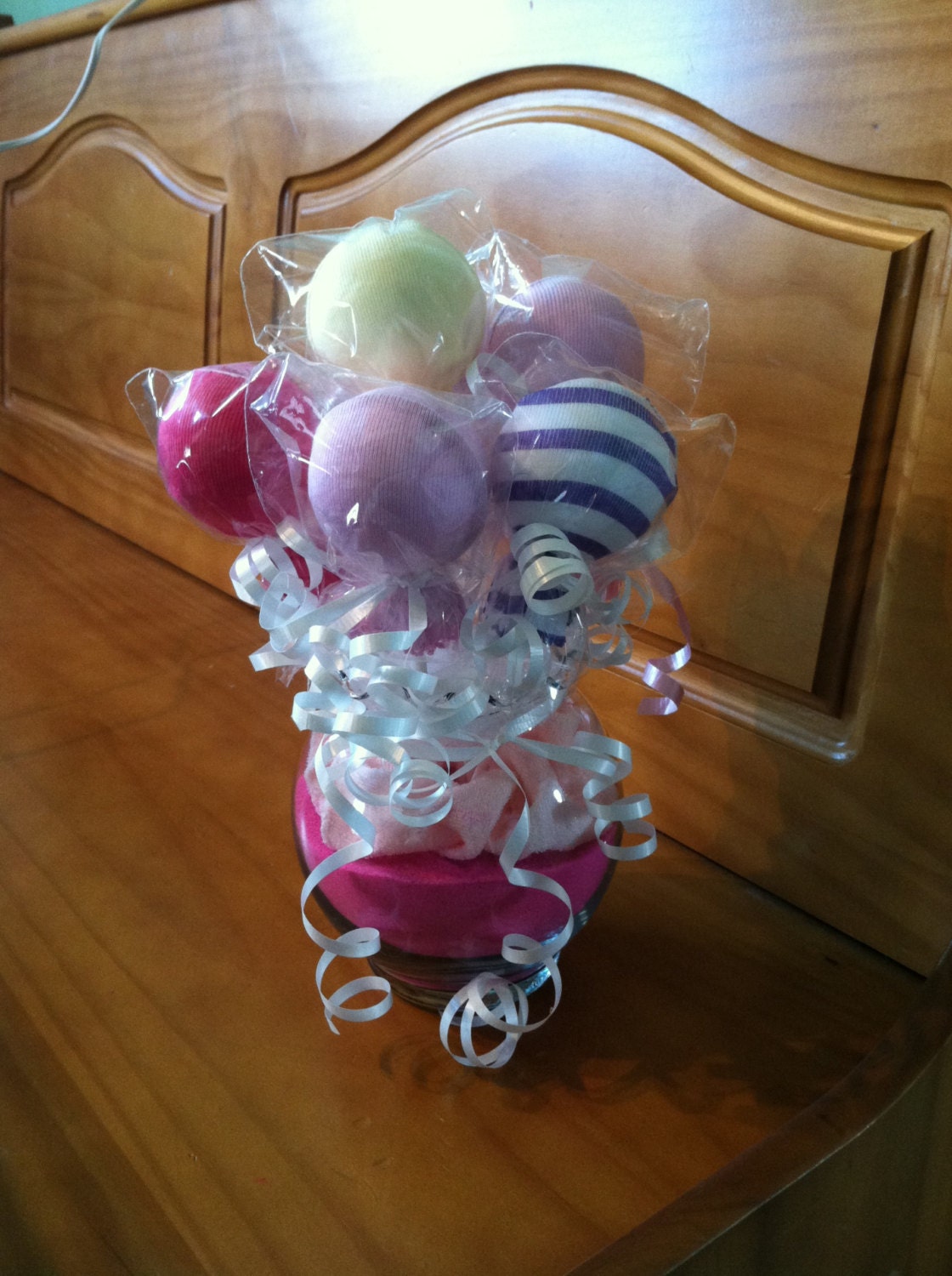 Baby Shower Centerpiece, Lollipops Round Bunch