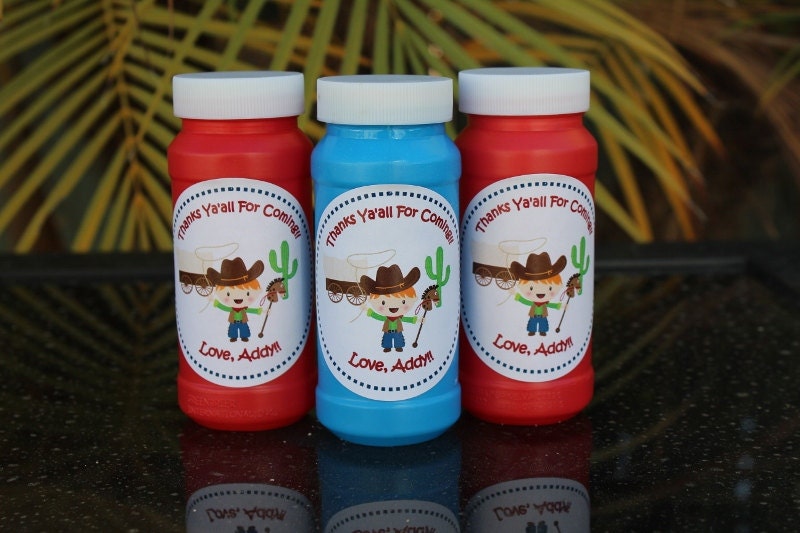 Cowboy Themed Party Bubbles-Set of 12, Birthday Party Favors, Party Bubbles, Party Favors