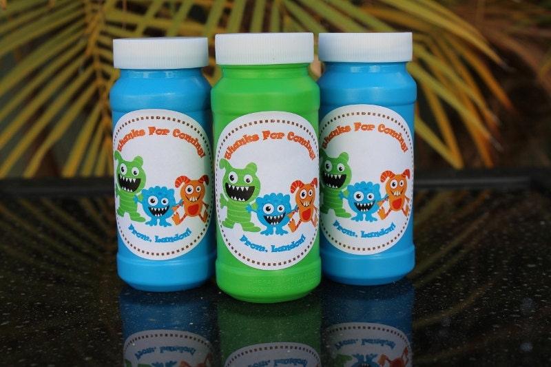 Personalized Little Monsters Party Bubbles-Set of 12