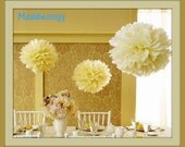 Set Of 7 Custom Made To Order Wedding Tissue Paper Pom Poms - You Choose The Colors