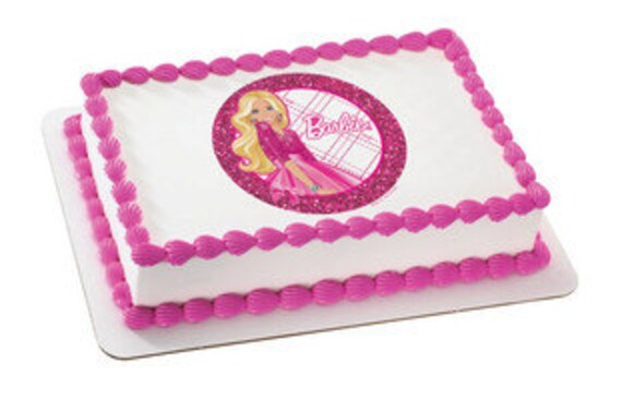 BARBIE DOLLED UP Edible Image Cake Topper Il_570xn