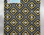 SANDWICH Snack BAG Black Yellow Geometric Design Reusable with Nylon Lining