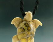 Iced Coffee Sea Turtle - Handmade Lampwork Glass Pendant Necklace Focal Bead Charm