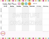 Weekly Meal Planner - Menu Planning Organizing Printable -  PDF Digital Instant Download