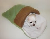 LARGE - Custom Quilted Fleece Pet Sleeping Bag Blanket - 20 x 30 - Great for Travel Bed