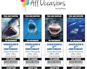 Personalised Custom Sharks / Jaws Birthday Ticket Invitations/Invites - DIY Printable Digital File