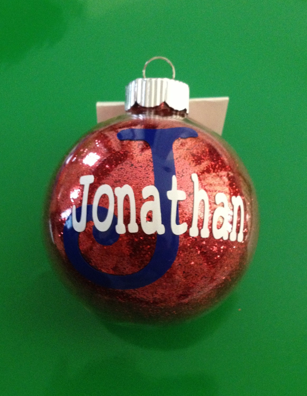 Glittered, Monogrammed, Personalized Ornament