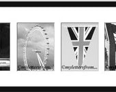 Souvenir, London, England, LOVE, black and white, alphabet photography