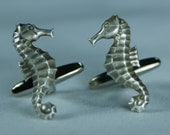 Sea Horse Cufflinks Free Gift Bag Silver Seahorse