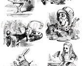 Alice In Wonderland  Waterslide Decal Sheet 8.5 x 11  Sheet Supplies Ceramic Metal Plastic Stone Buy Four Get One Free