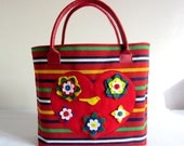 Everyday Bag - Large Bag Tote - Large Fabric Bag - Heart Handmade Bag - Large Handmade Purse - Bag and Purse  "Primavera"
