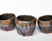 Faceted Cups (Set of 3) - HalfLightHoneyStudio