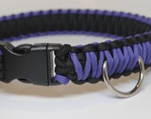 MADE TO ORDER - Size Medium - Custom Fitted King Cobra Weave 550 Paracord Dog Collar With Stainless Steel D Ring