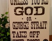 Custom Wood Sign - Unless Your God- Hand Painted Typography Word Art Home Wall Decor