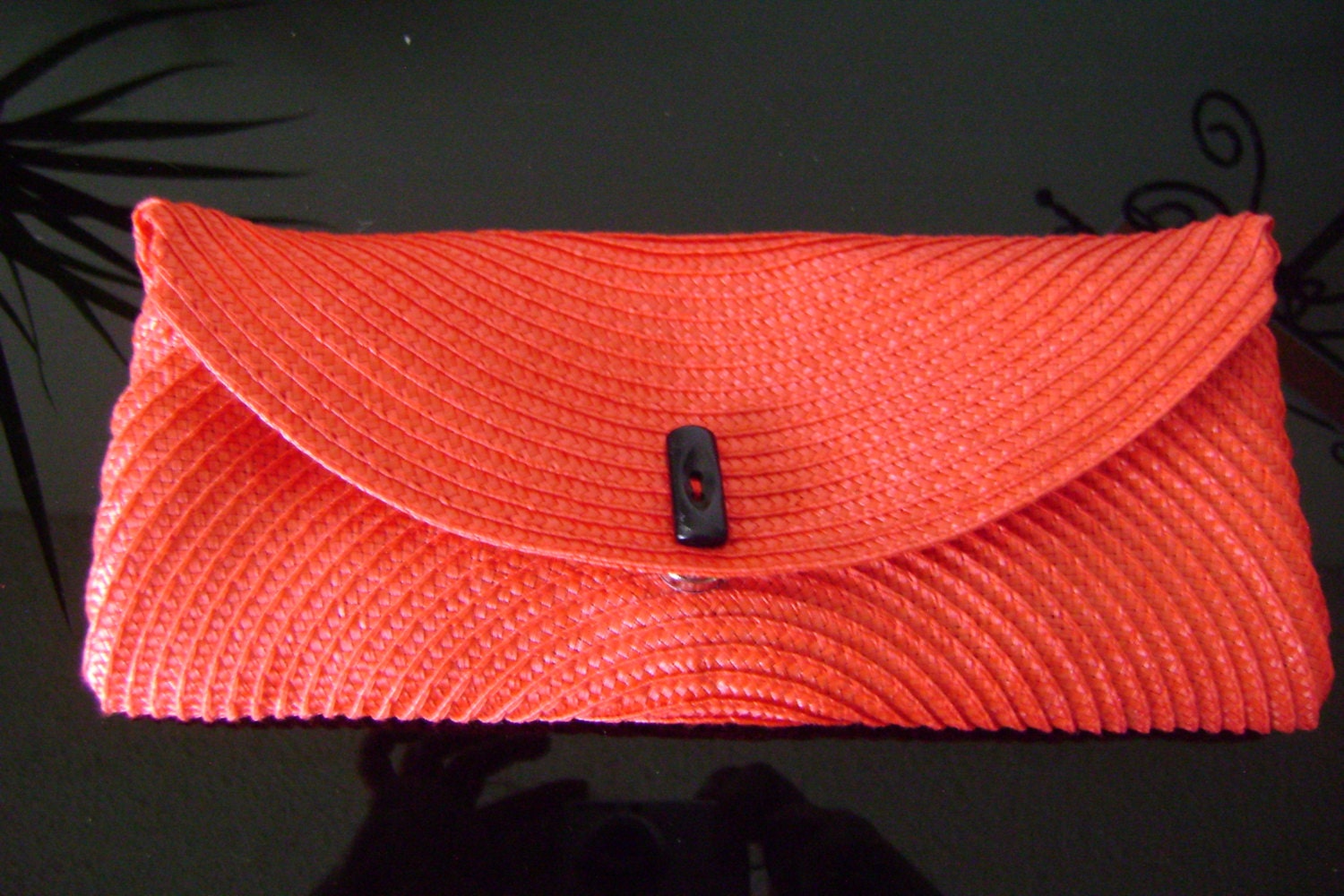Red Upcycled Lined Clutch, washable , ocean trends, upcycled placemat, fully lined, creative,gift