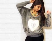 Glamorous  top, grey oversize top , gift for mom