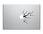 Sperm cells attacking egg apple Vinyl Decal / Sticker to fit Macbook Pro 13" 15" 17" - Custom sizes available - fun - precision die cut 3D