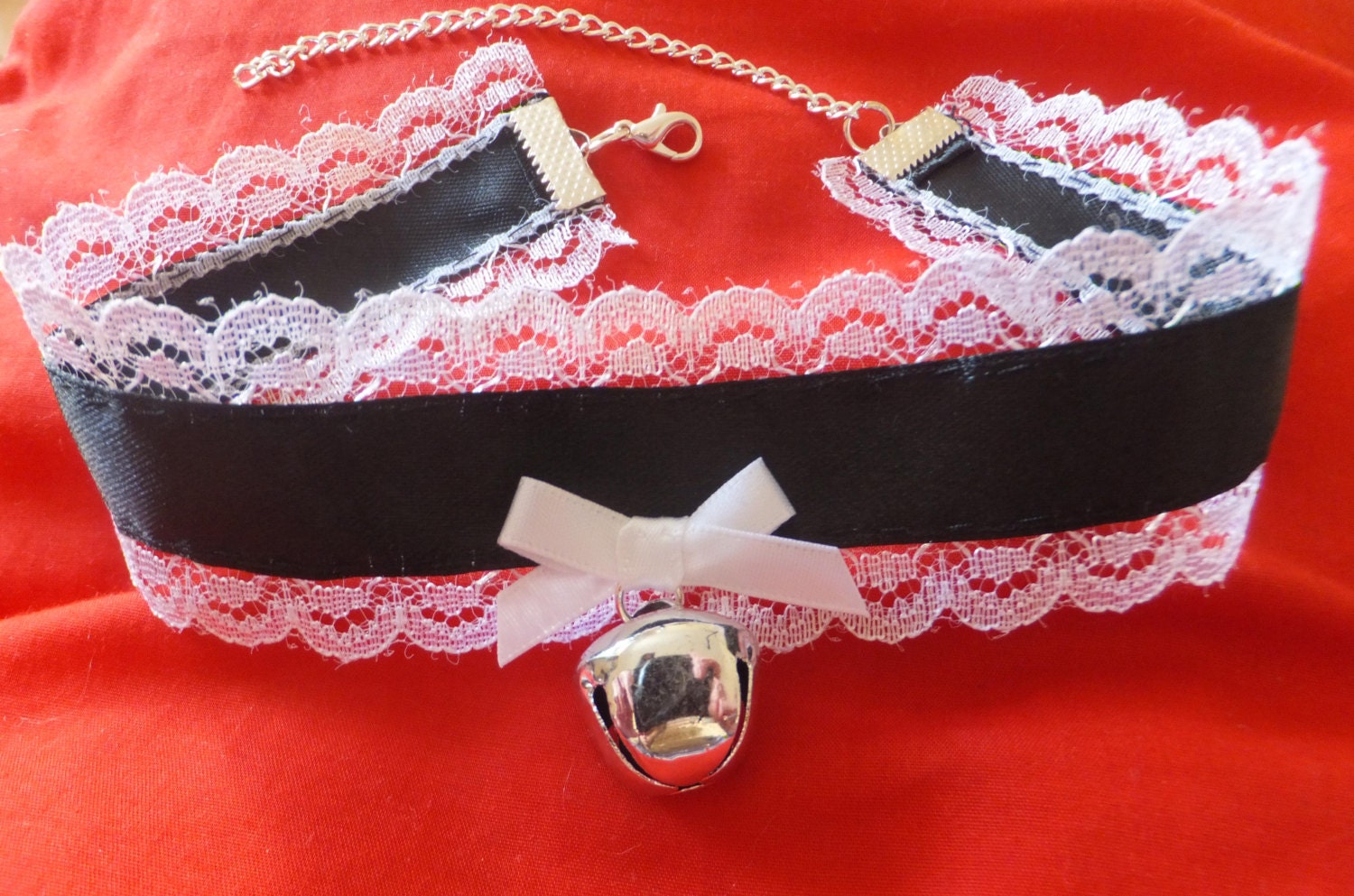 Cosplay Cat Bell Collar Maid Choker Cute Kawaii Emo Gothic Lolita Costume Fancy Dress Up Kitten Play Pet Slave BDSM Fetish Anime Outfit