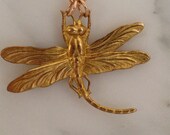 Vintage Dragonfly Pendant Necklace