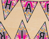 Pink Dragon Birthday Banner Printable, DIY File Il_170x135