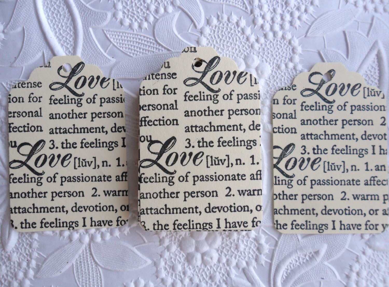 25 Love Definition Gift Tags-Hang Tags-Price Tags-Party Favor-Stamped