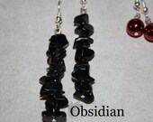 Obsidian Chip Drop earrings