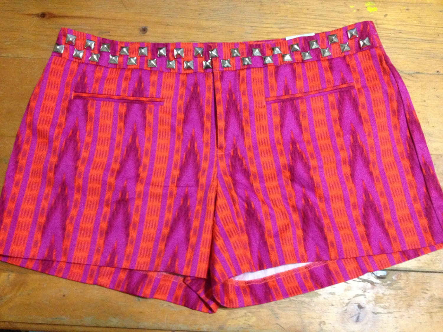 Studded Aztec Print Shorts