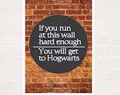 Get To Hogwarts Poster : Harry Potter Modern Illustration Witches and Wizards Retro Art Wall Decor Print A3 11 x 16