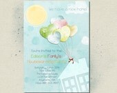 Housewarming Party Invitation or New Home Card We moved announcement House invite Personalized Printable custom scrapbooking blue ballons Il_170x135