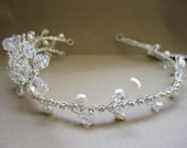 Bridal Headband...with rhinestone and pearl decorated...handmade hair accessories, wedding headpiece, ivory hair piece, fascinator