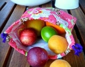 Reusable Fruit & Veggie Bag, Cotton Shopping Bag, Ecofriendly, Reusable and Washable: Pink