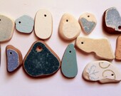 13 Sea pottery, sea pottery jewellery,sea glass pottery,sea glass beads, Unique pieces of the Mediterranean sea