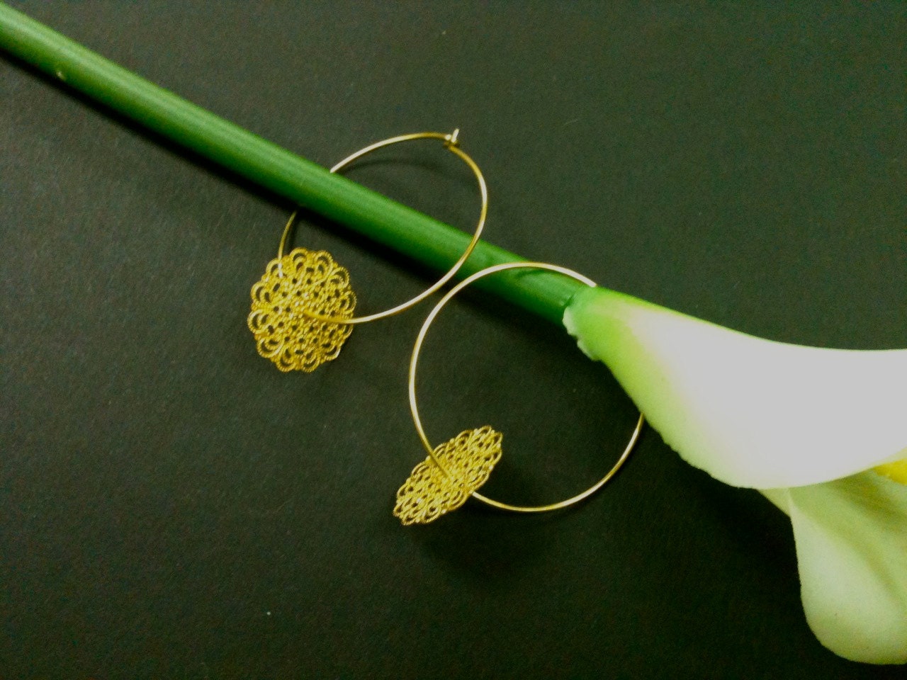 Stylish, simple, concise, unique, handmade, special, elegant hoops ear rings
