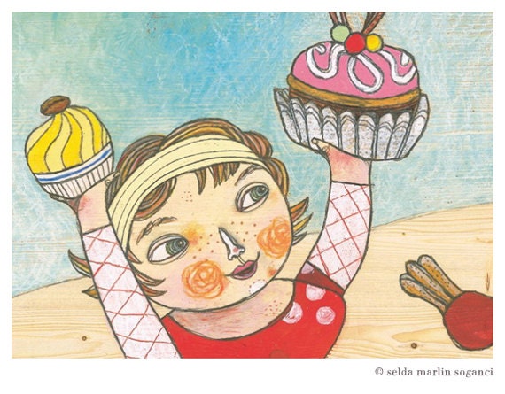 JUST A LiTTLE HOLIDAY... - Set of 3 Art Postcards by Selda