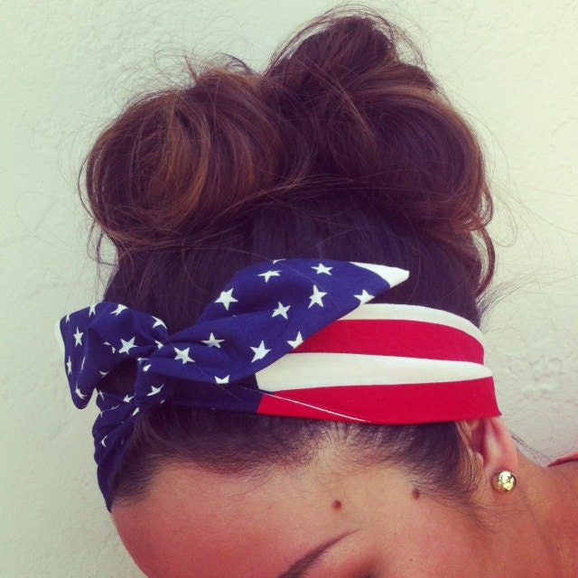 American Flag Dolly Bow Headband EXCLUSIVE