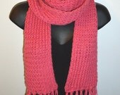 Women's Pretty in pink  handmade knitted scarf