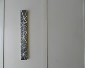 Original Vertical or Horizontal Abstract Art Painting on Wood Block 'Bamboo Structure' Acrylic on Wood Stylish Black and White Wall Art