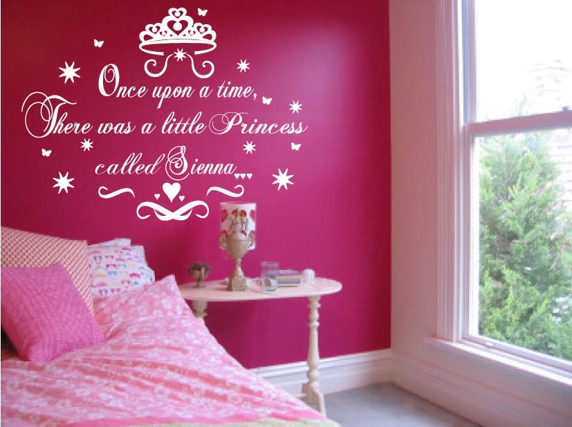 Little Princess Personalised Wall Sticker Crown Girl Bedroom