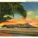 1930s Waikiki Hawaii Retro Poster, Sunset on Diamond Head Honolulu Vintage Print Art Photo Midcentury Modern, 16x20 inches Old Hawaiian era