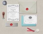 Custom wedding Rustic Vintage Wedding Invitation with wax seal stamp brass Personalized Wedding Stamp