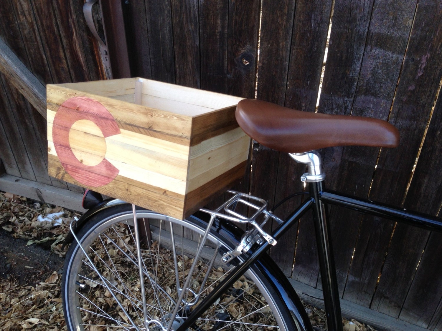 Distressed and Rustic Colorado Flag Bike Crate