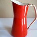 Vintage Red  Dansk Kobenstyle  Enamel Pitcher Mid Century Modern Enamelware