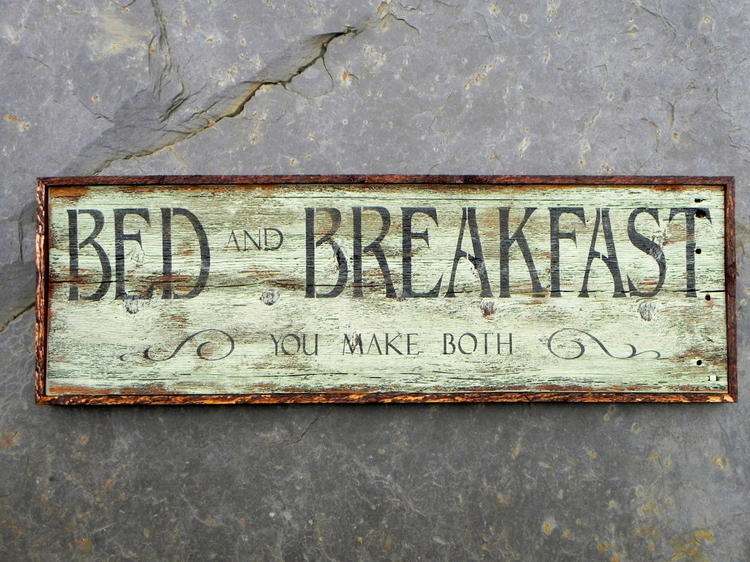 Wood Signs - Bed and Breakfast - You Make Both Sign - Handmade  - Kitchen Decor - Wall Hanging - Distressed - Funny - Humorous - Housewares