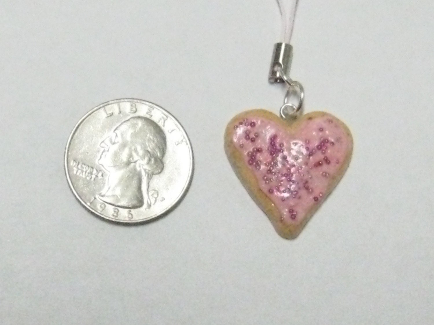 Pink Frosted Heart Cookie with Sprinkles